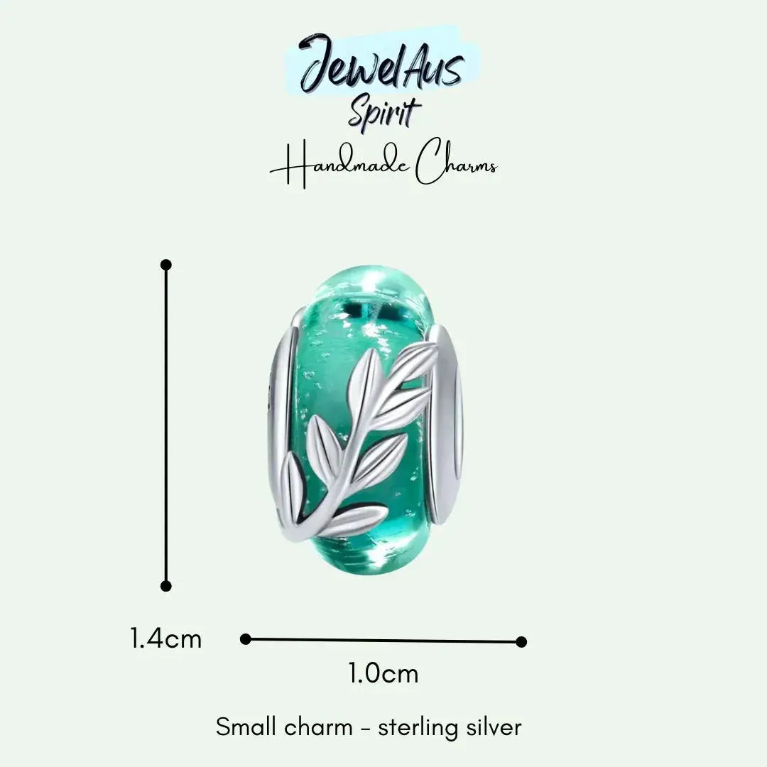 Murano Green Vine Charm jewelaus