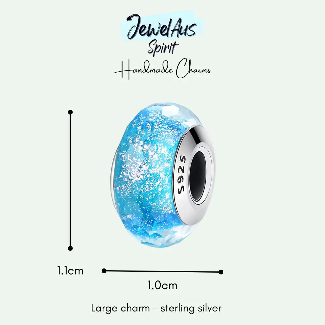 Murano Ocean Blue Charm jewelaus