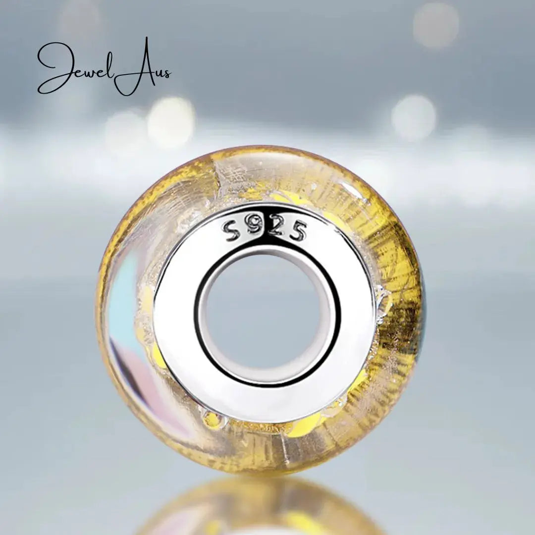 Murano Yellow Flower charm jewelaus