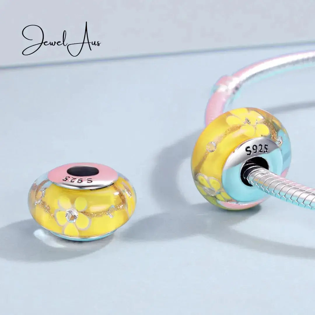 jewelaus CHARMS Murano charm - Yellow Flower