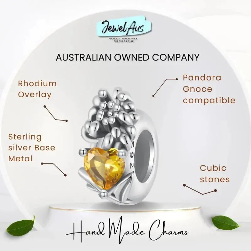 jewelaus CHARMS November Birthstone Flower Stopper Charm