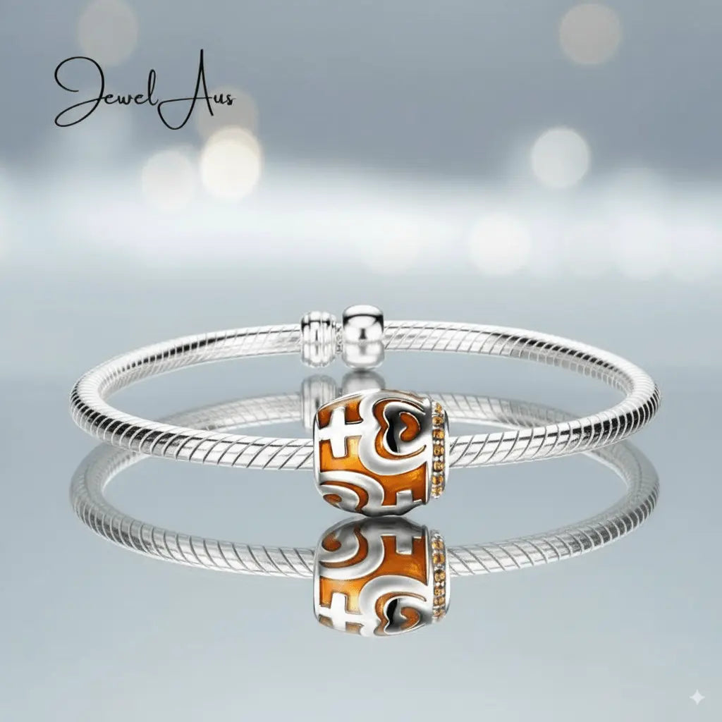 jewelaus CHARMS Orange Tribal Charm