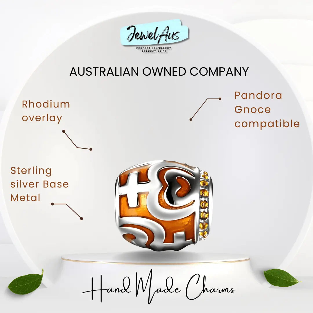 jewelaus CHARMS Orange Tribal Charm