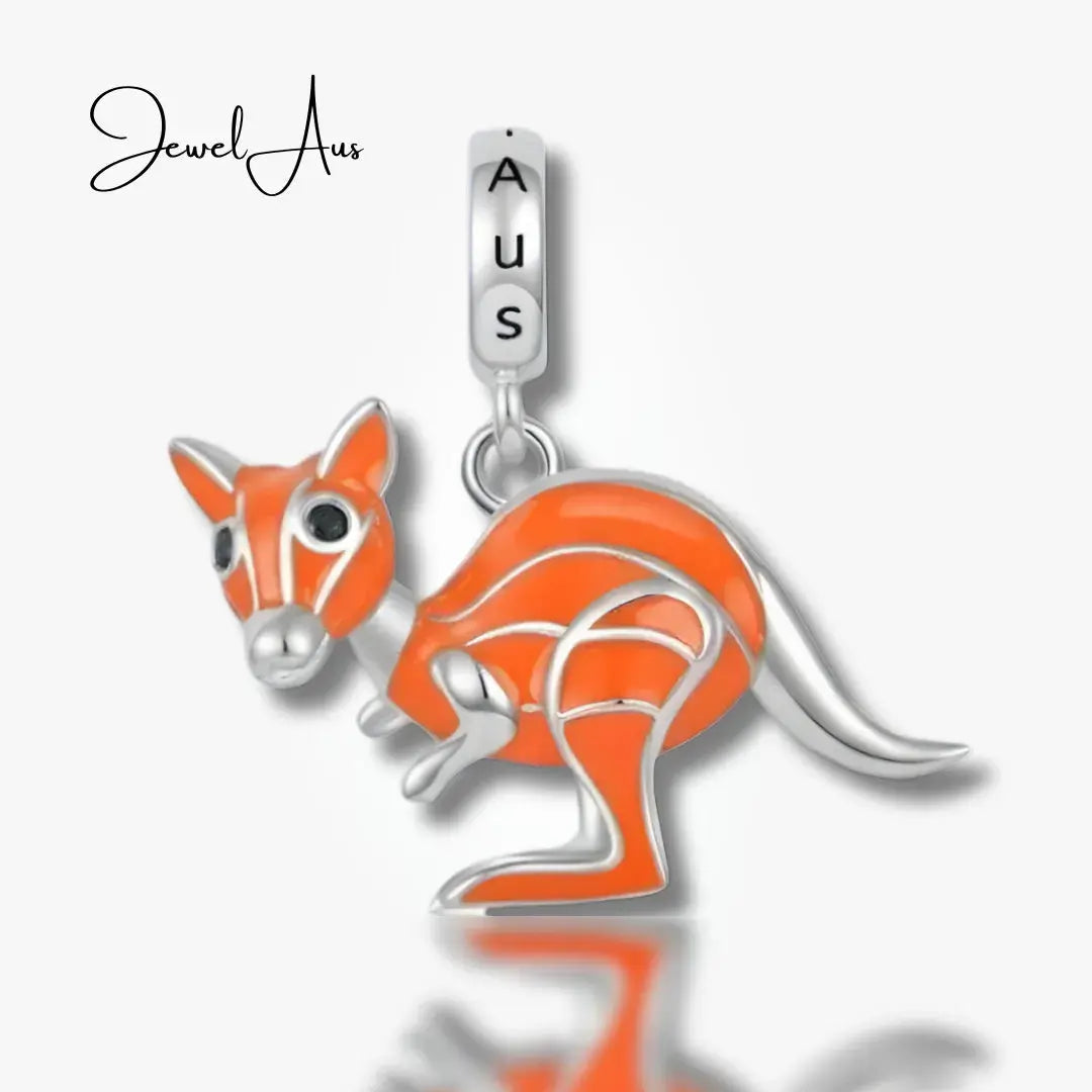 Outback Orange Aussie Kangaroo Charm - JEWEL AUS