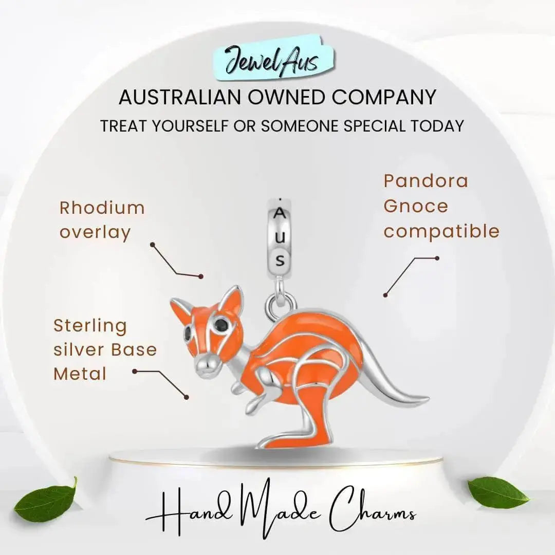 jewelaus CHARMS Outback Orange Aussie Kangaroo Charm