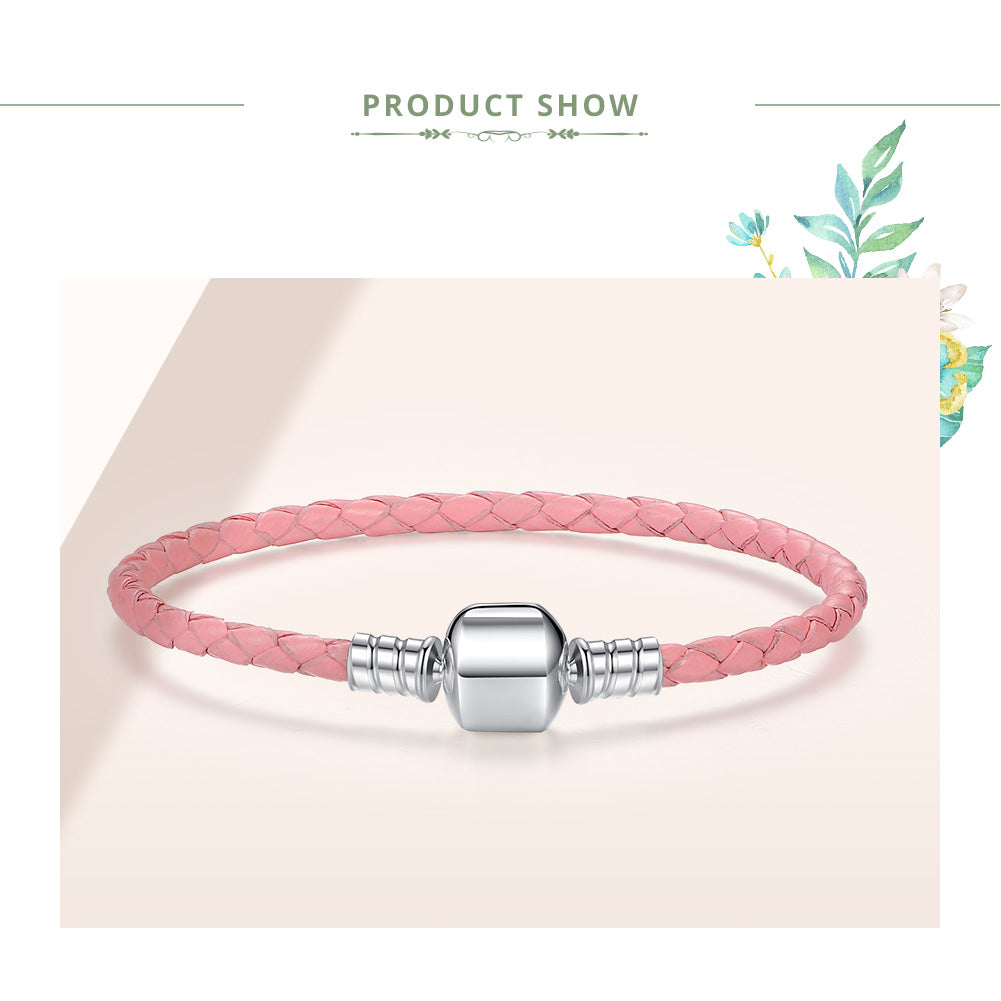 Pink Leather Bracelets