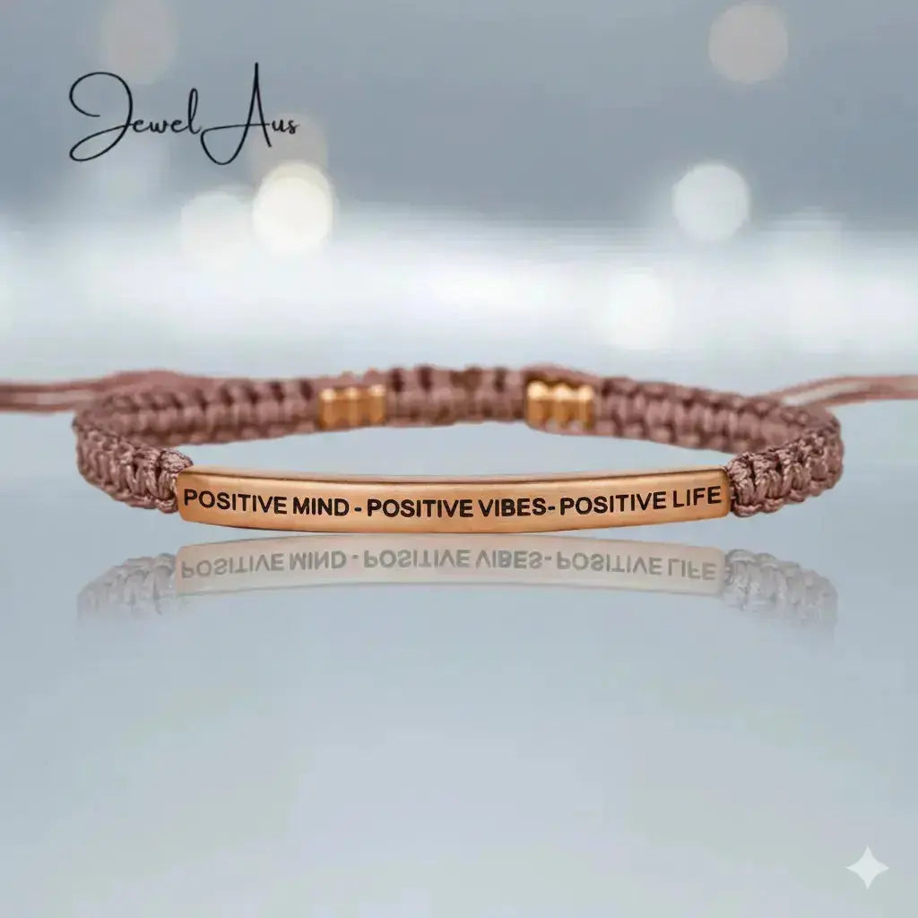 POSITIVE MIND - POSITIVE VIBES - POSITIVE LIFE Cored Bracelet jewelaus