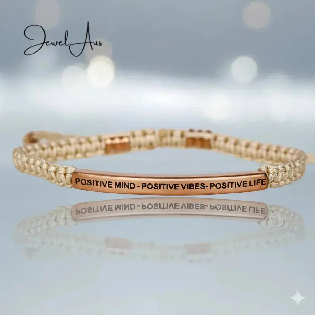 POSITIVE MIND - POSITIVE VIBES - POSITIVE LIFE Cored Bracelet jewelaus