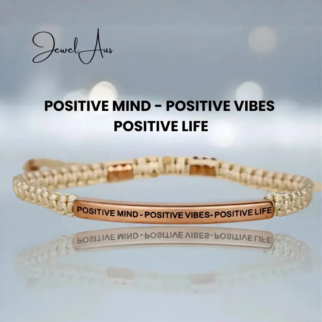 POSITIVE MIND - POSITIVE VIBES - POSITIVE LIFE Cored Bracelet jewelaus