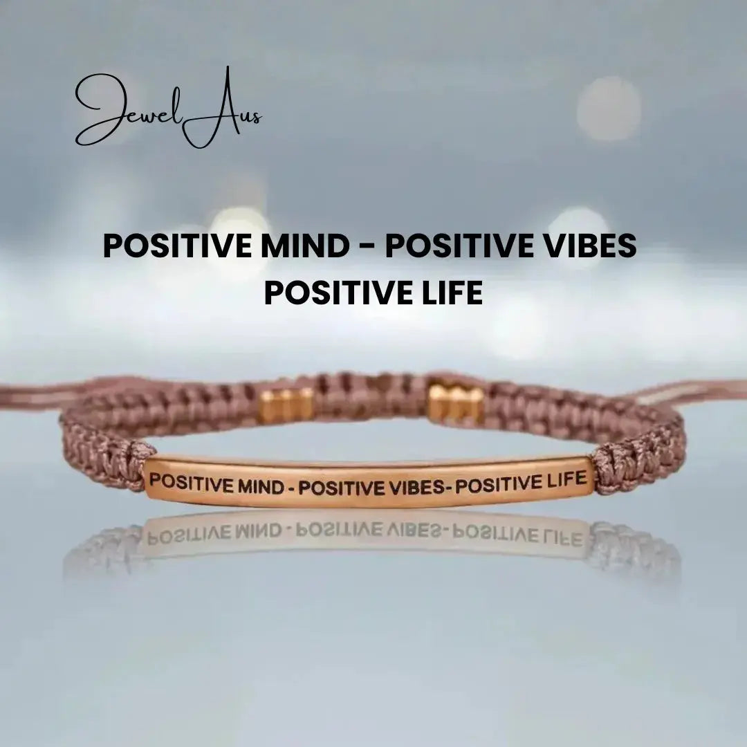 POSITIVE MIND - POSITIVE VIBES - POSITIVE LIFE Cored Bracelet jewelaus