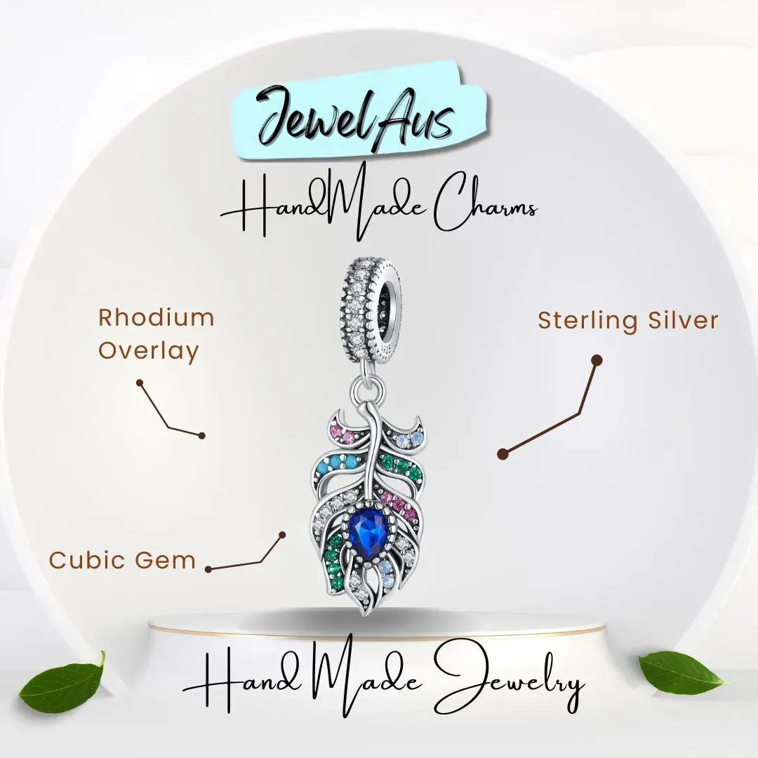 Peacock Feather charm jewelaus