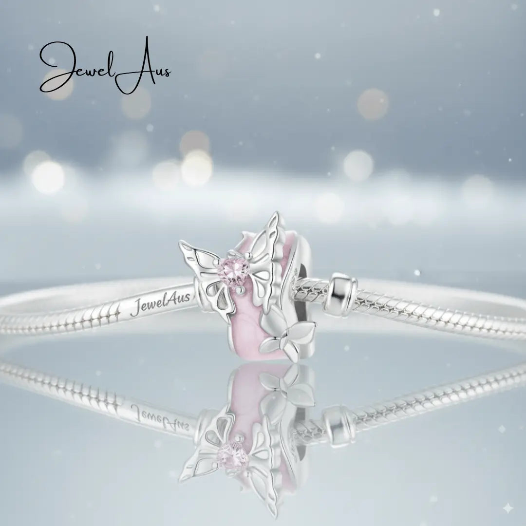 jewelaus CHARMS Pink Butterfly Stopped charm
