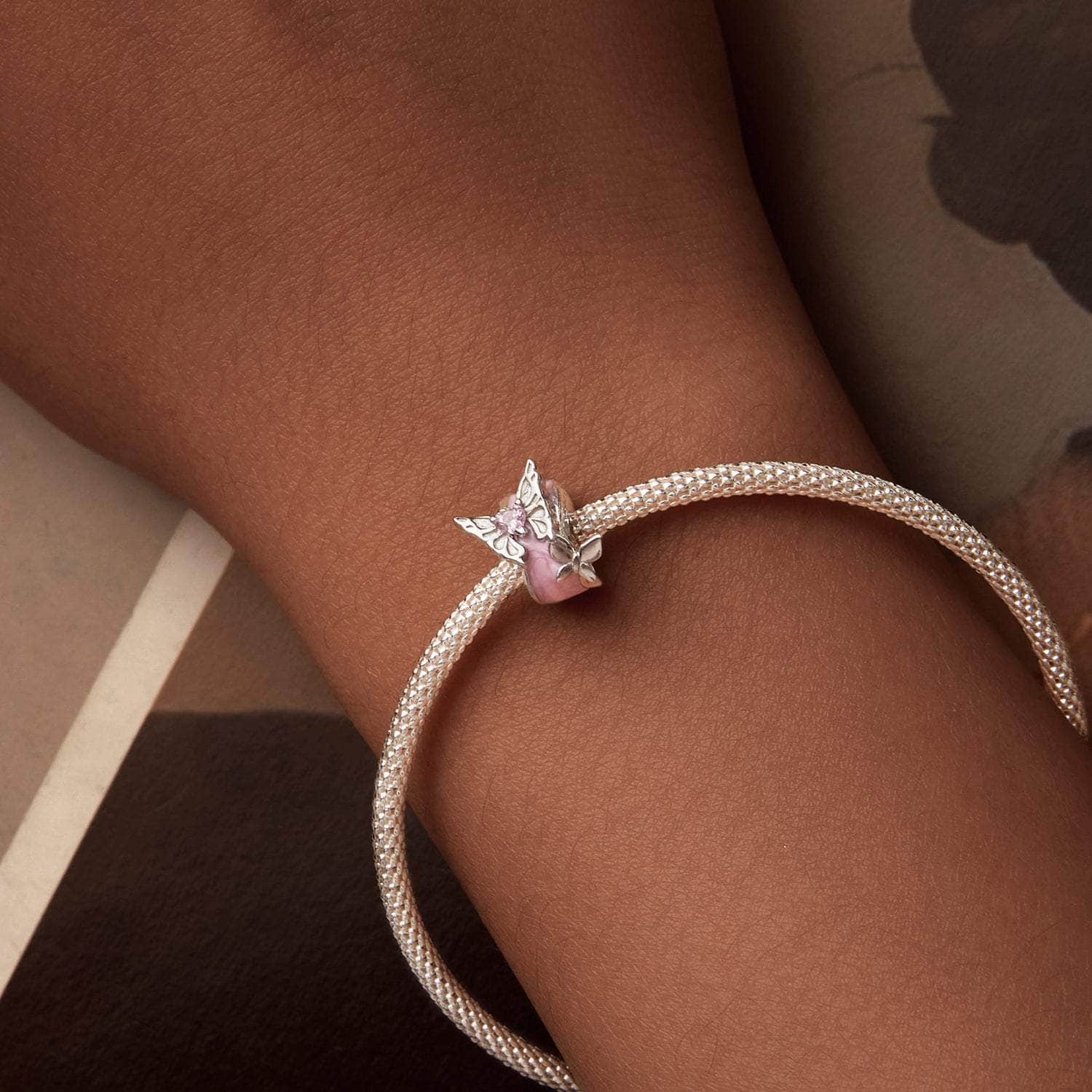 shipped in AUS CHARMS Pink Butterfly Stopped charm