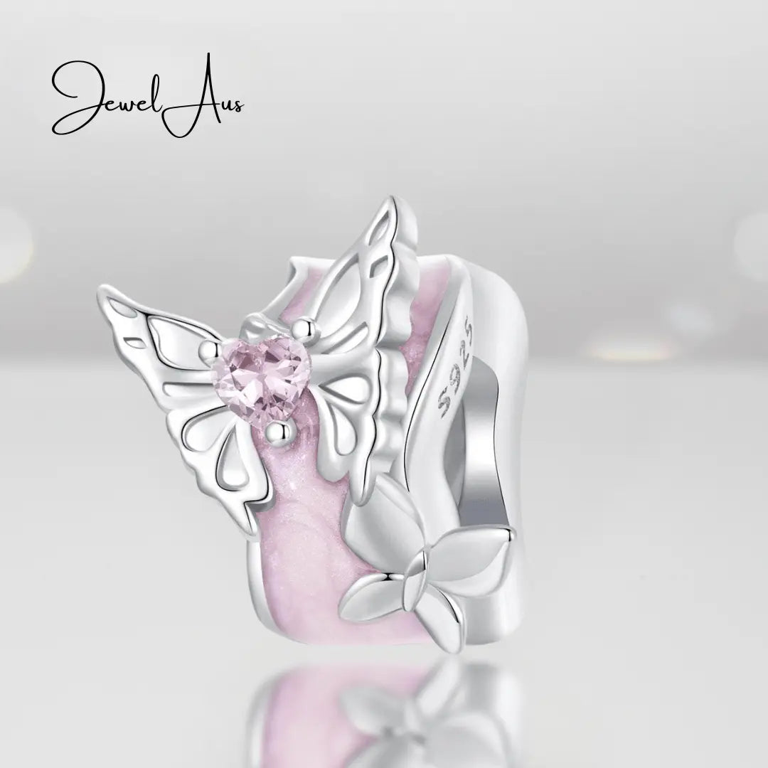 jewelaus CHARMS Pink Butterfly Stopped charm