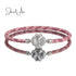 jewelaus CHARMS Pink Clover Leather Bracelet