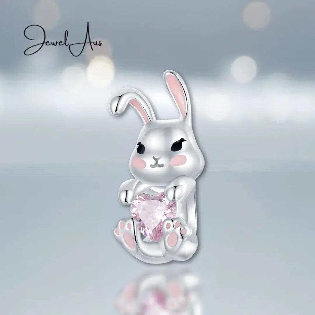 Pink Gem Bunny Charm jewelaus