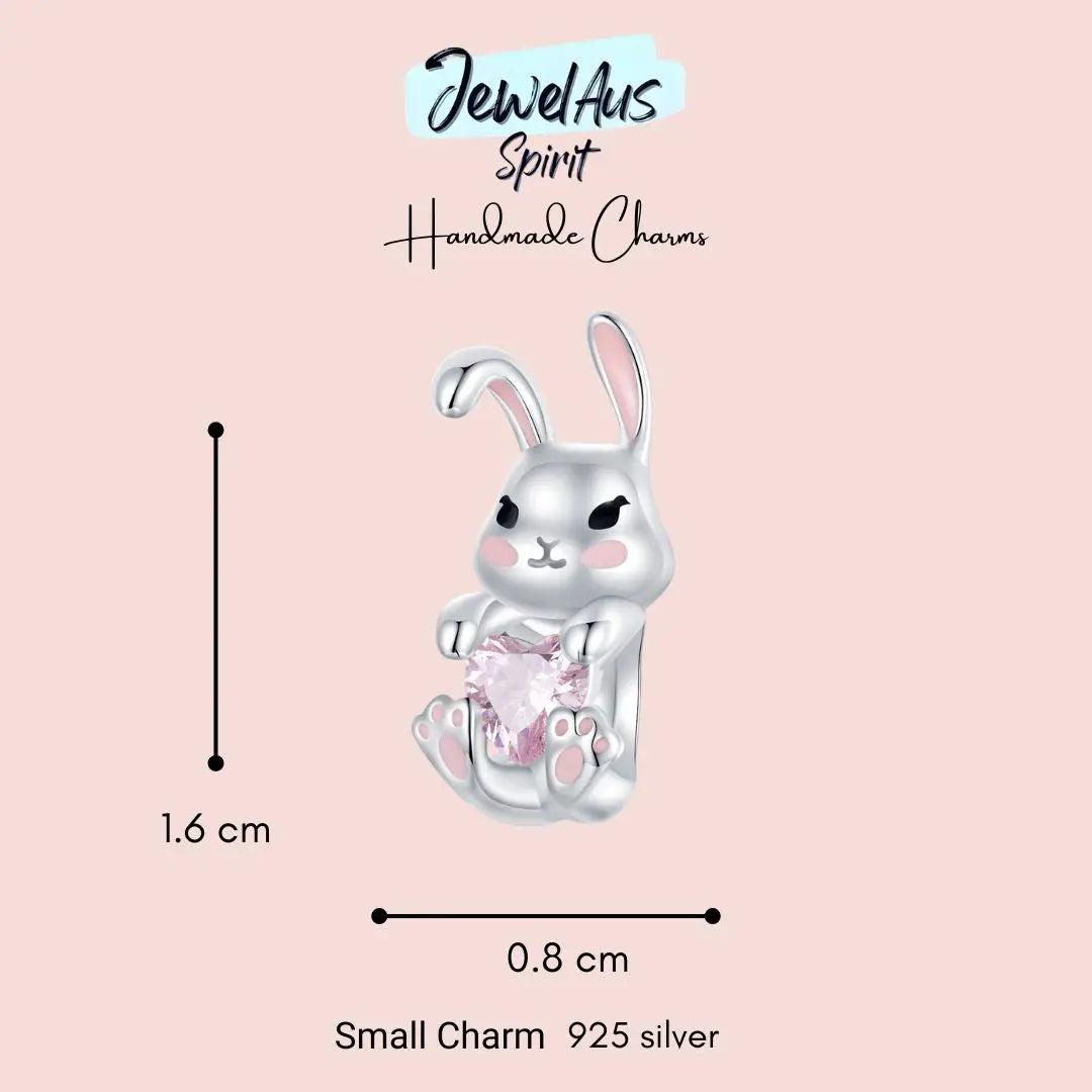 Pink Gem Bunny Charm jewelaus