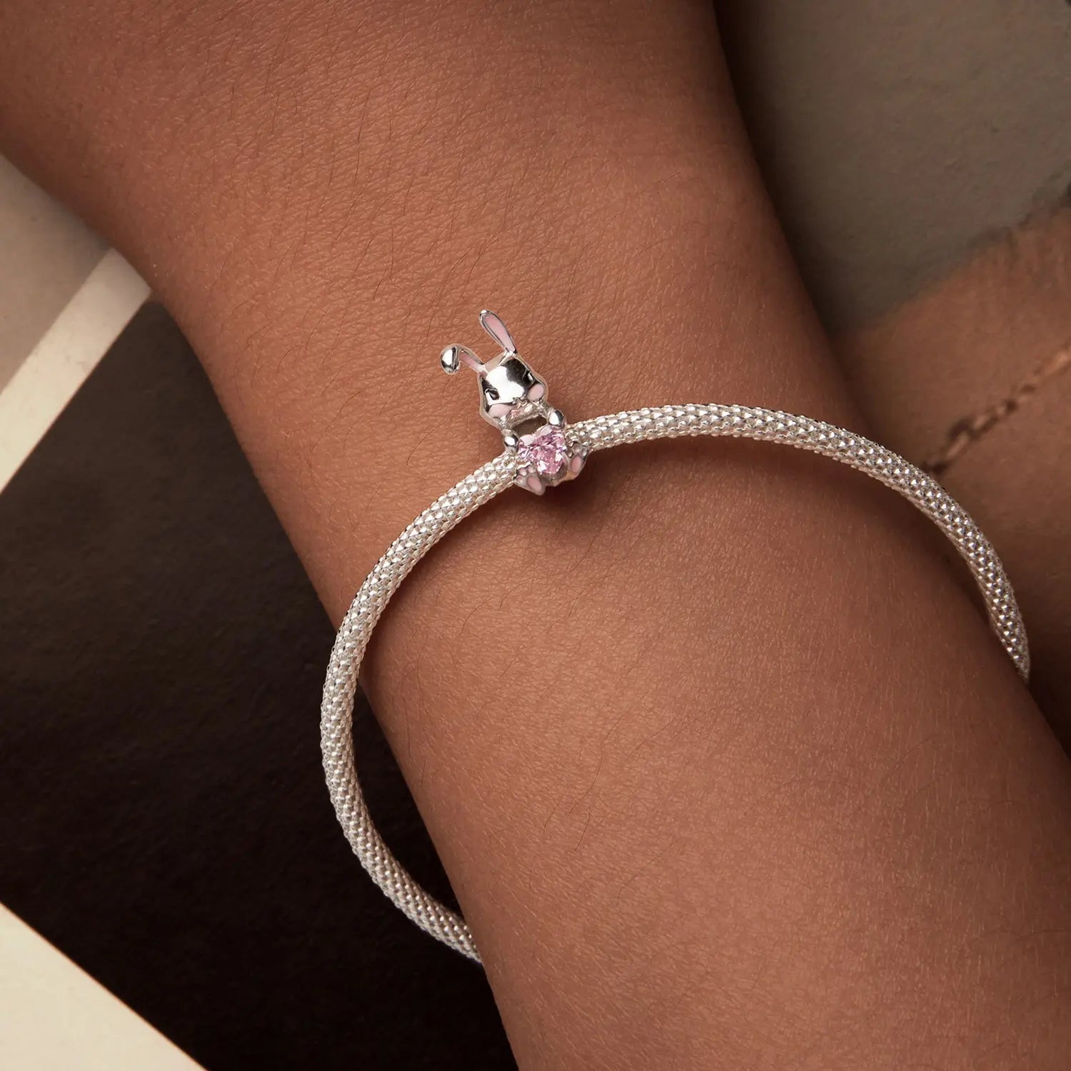 Pink Gem Bunny Charm jewelaus