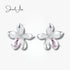 jewelaus Earrings Pink Gem Flower Earrings