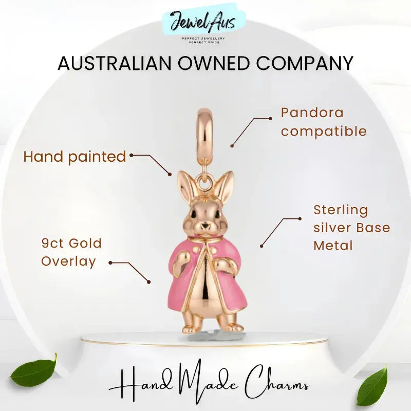 Pink Mrs Bunny Charm jewelaus