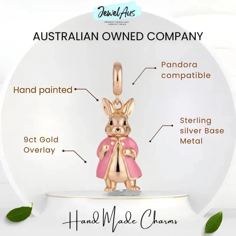 jewelaus CHARMS Pink Mrs Bunny Charm