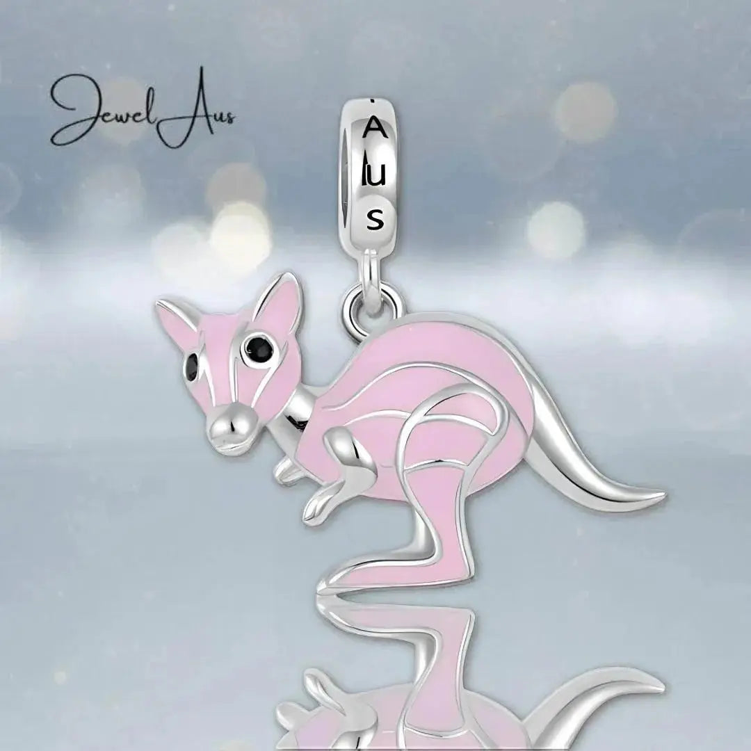 Pink kangaroo charm