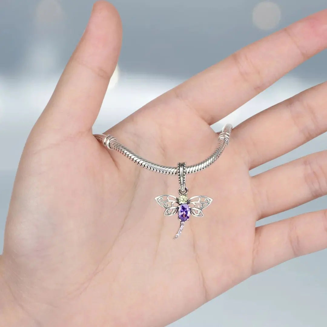 Purple Dragonfly Charm jewelaus