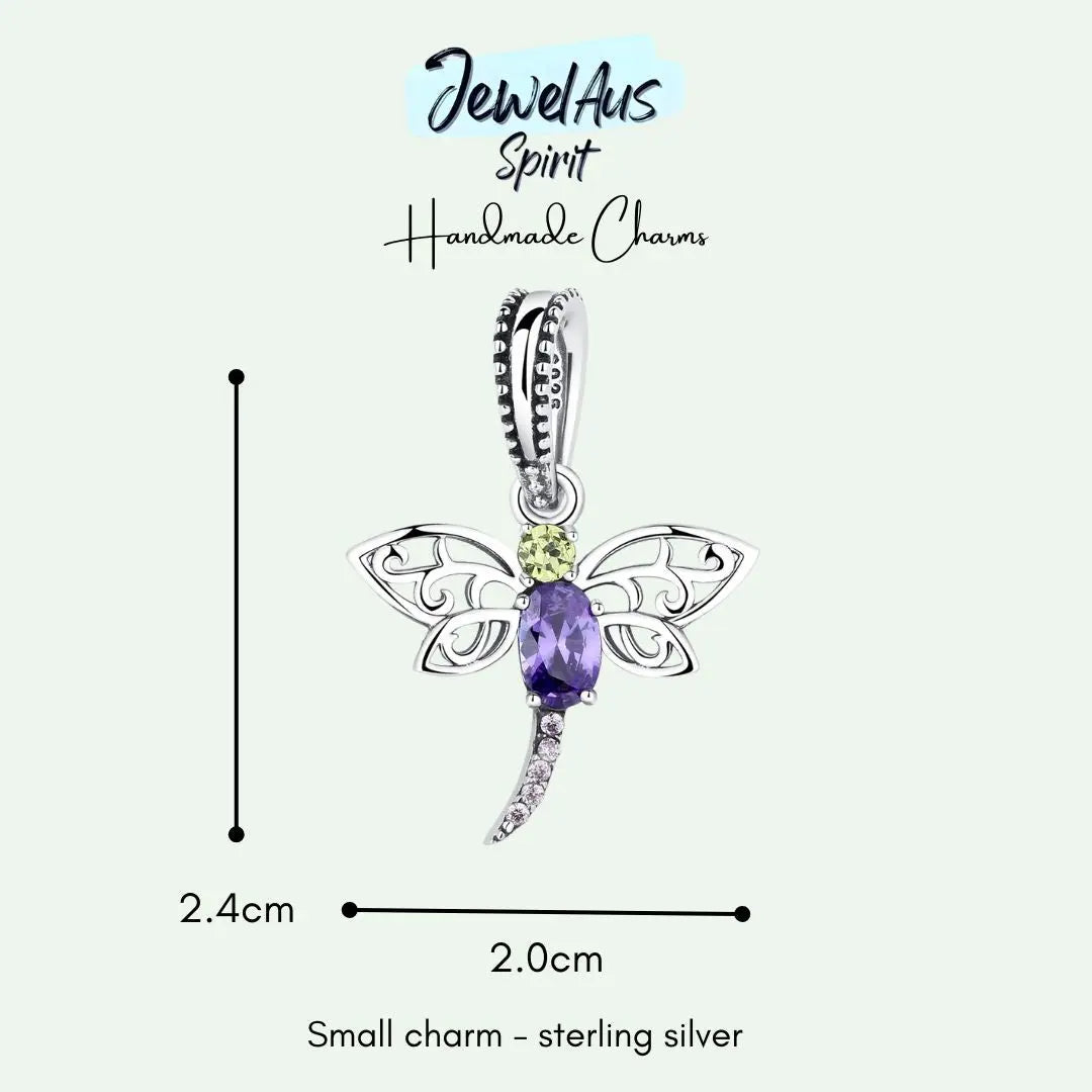 Purple Dragonfly Charm jewelaus