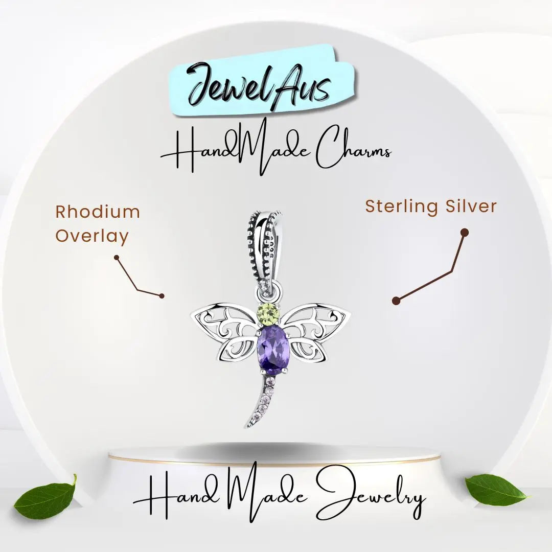 Purple Dragonfly Charm jewelaus