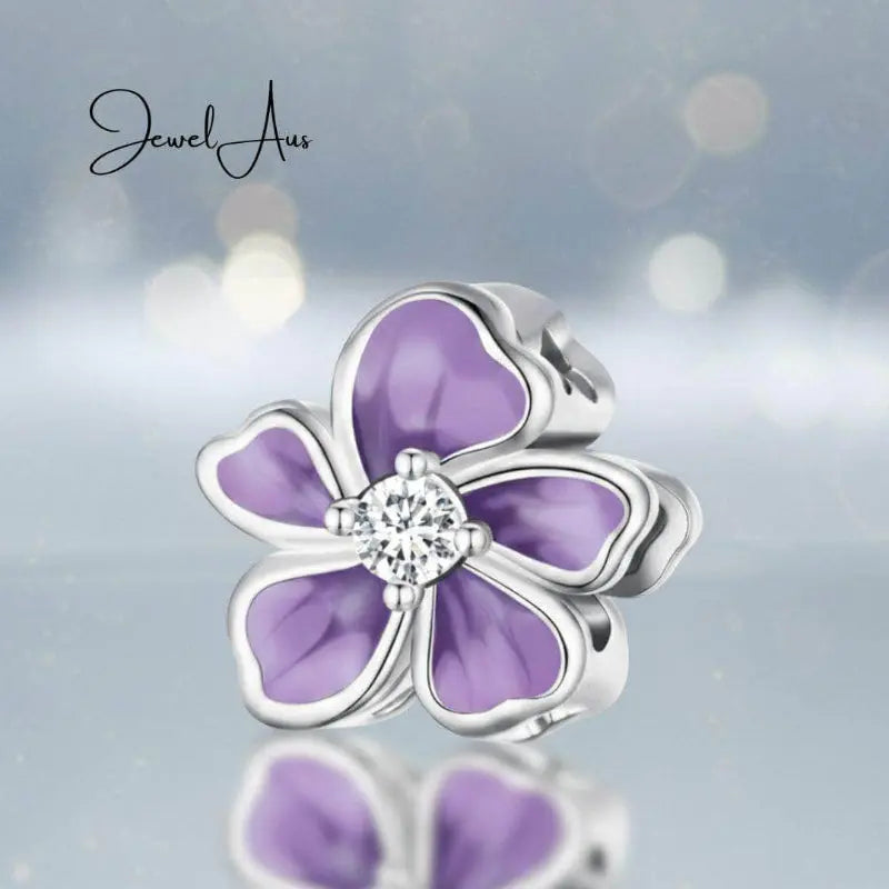 jewelaus CHARMS Purple Flower Charm