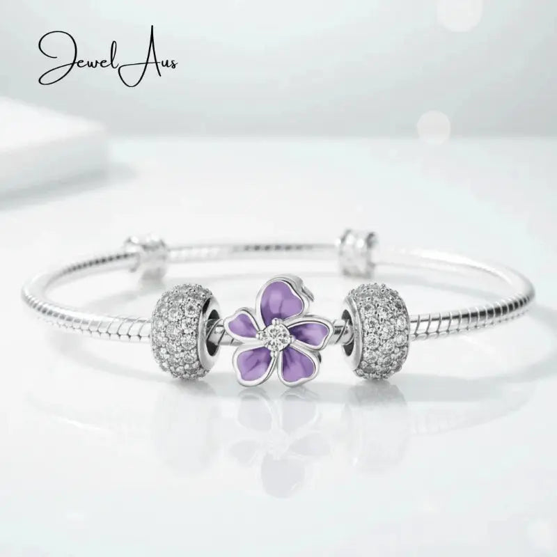 jewelaus CHARMS Purple Flower Charm