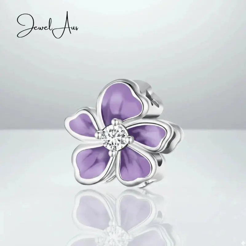 jewelaus CHARMS Purple Flower Charm