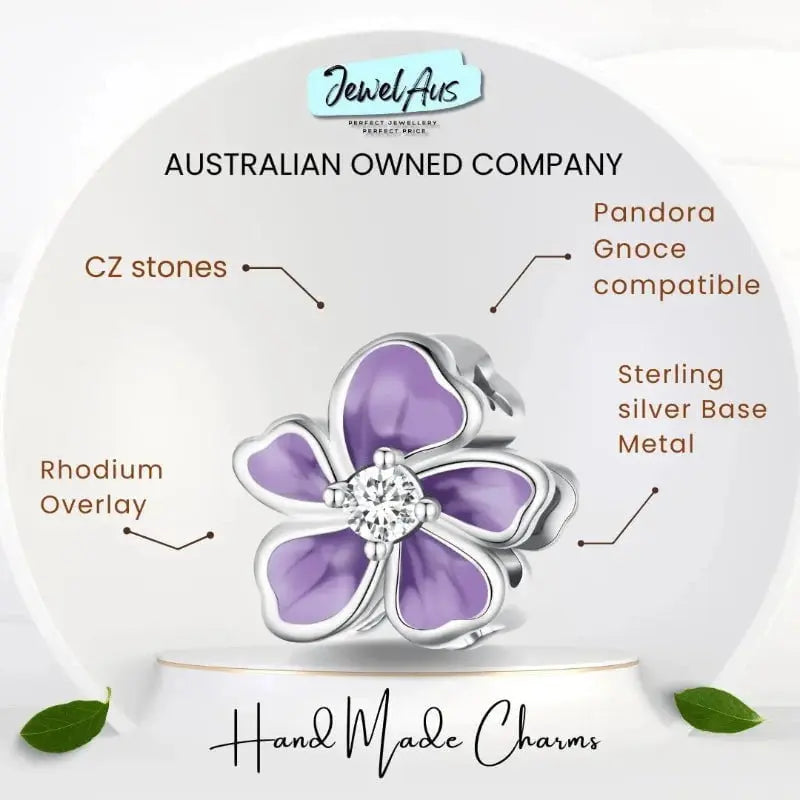 jewelaus CHARMS Purple Flower Charm
