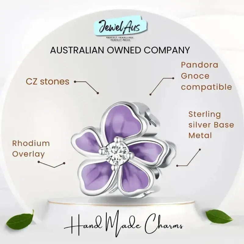 jewelaus CHARMS Purple Flower Charm
