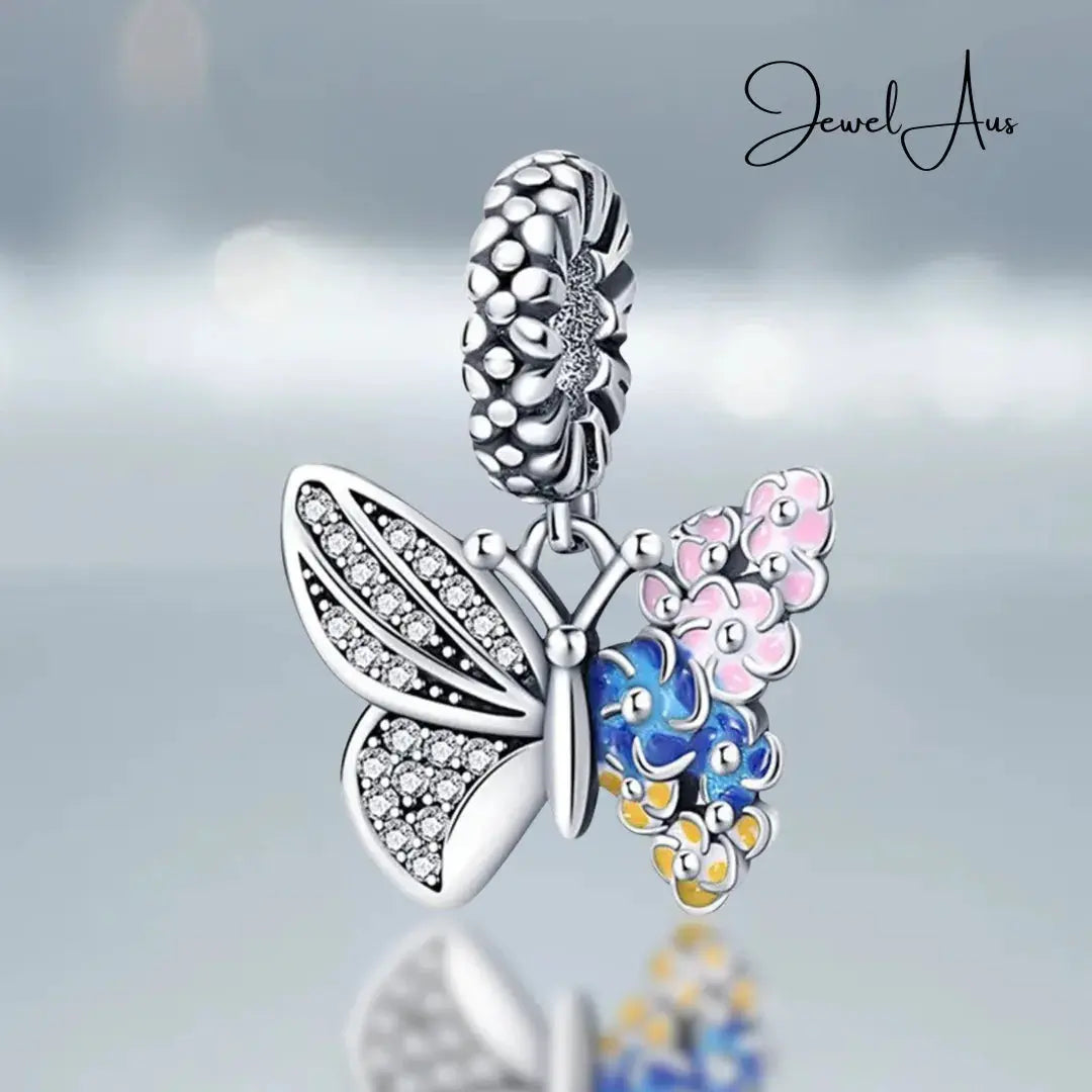 Rainbow Butterfly Charm jewelaus