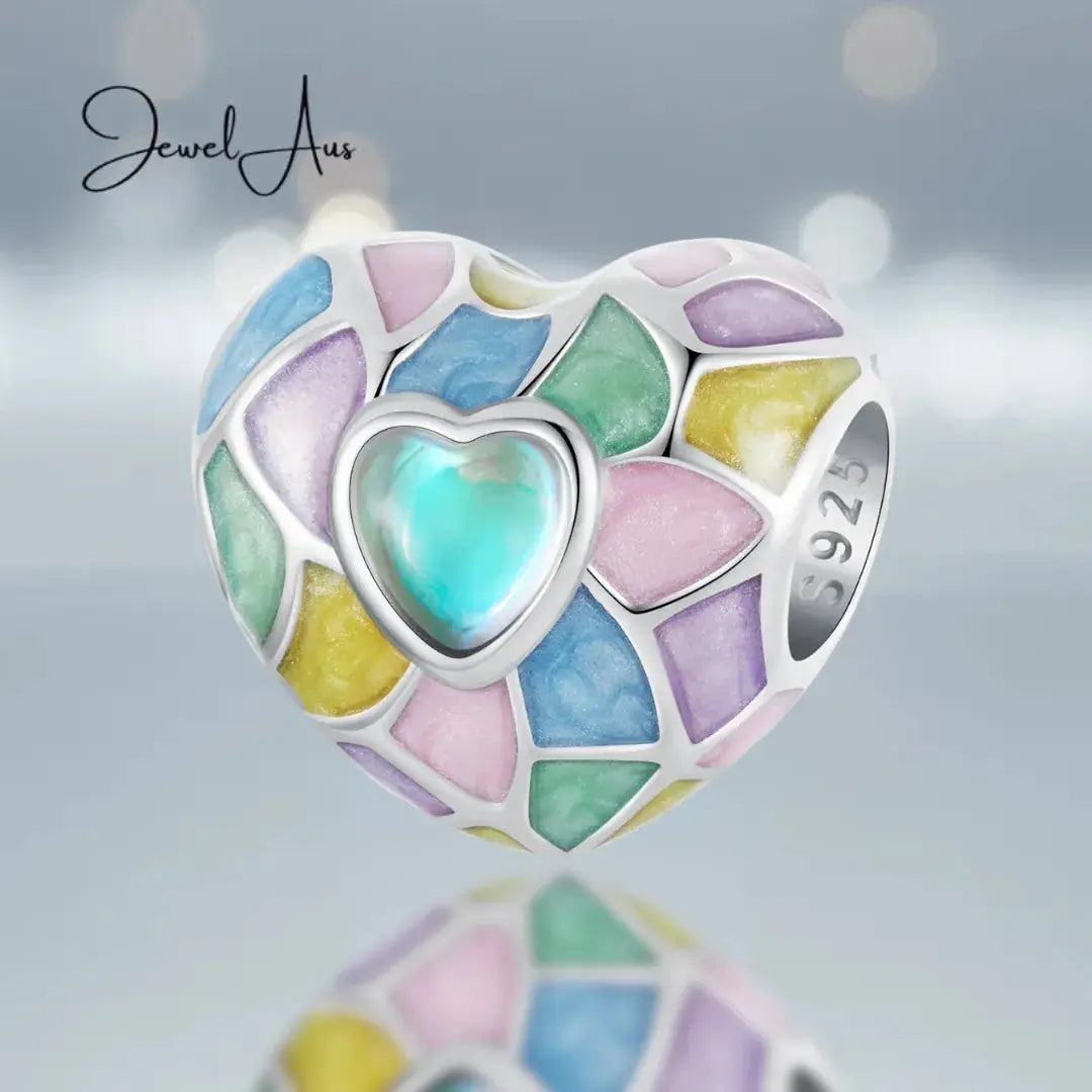 Rainbow Heart Charm jewelaus