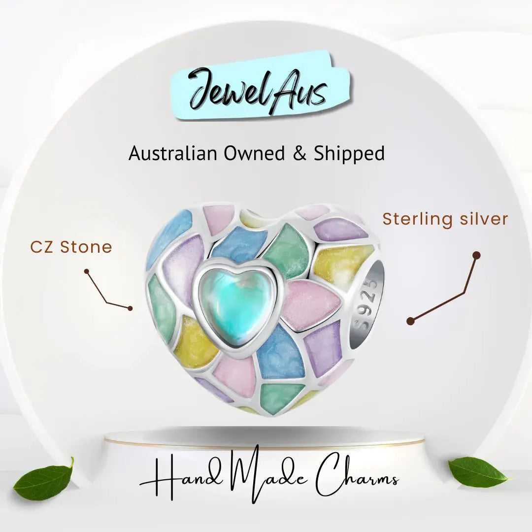Rainbow Heart Charm jewelaus