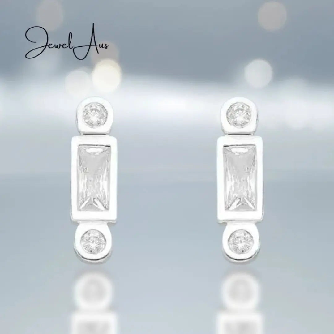 Rectangle & 2 Circle Earrings jewelaus