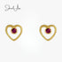jewelaus Earrings Rose Heart Crystal Stud Earrings