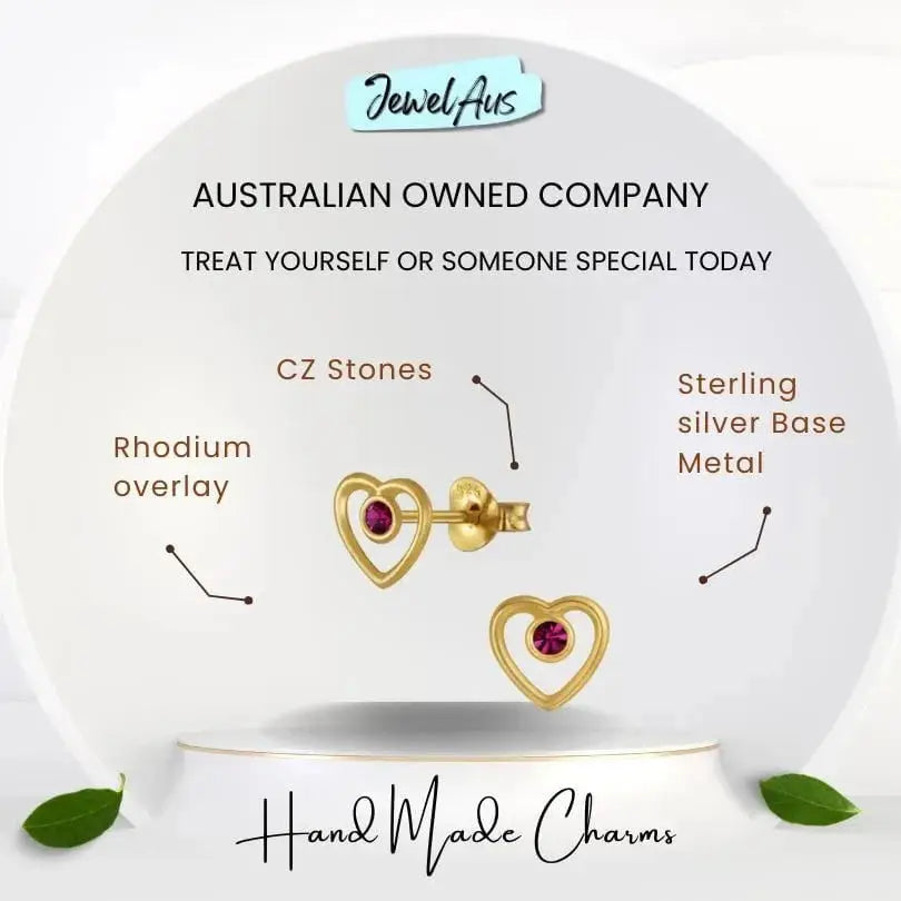 jewelaus Earrings Rose Heart Crystal Stud Earrings