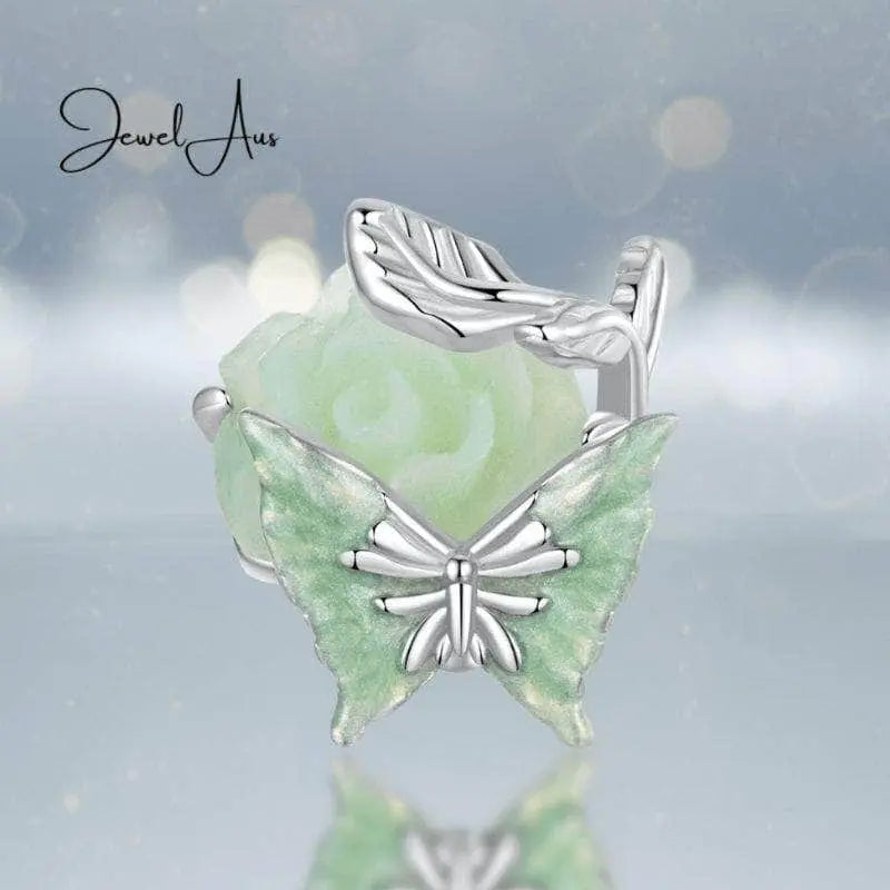 shipped in AUS CHARMS Rose & Butterfly Charm