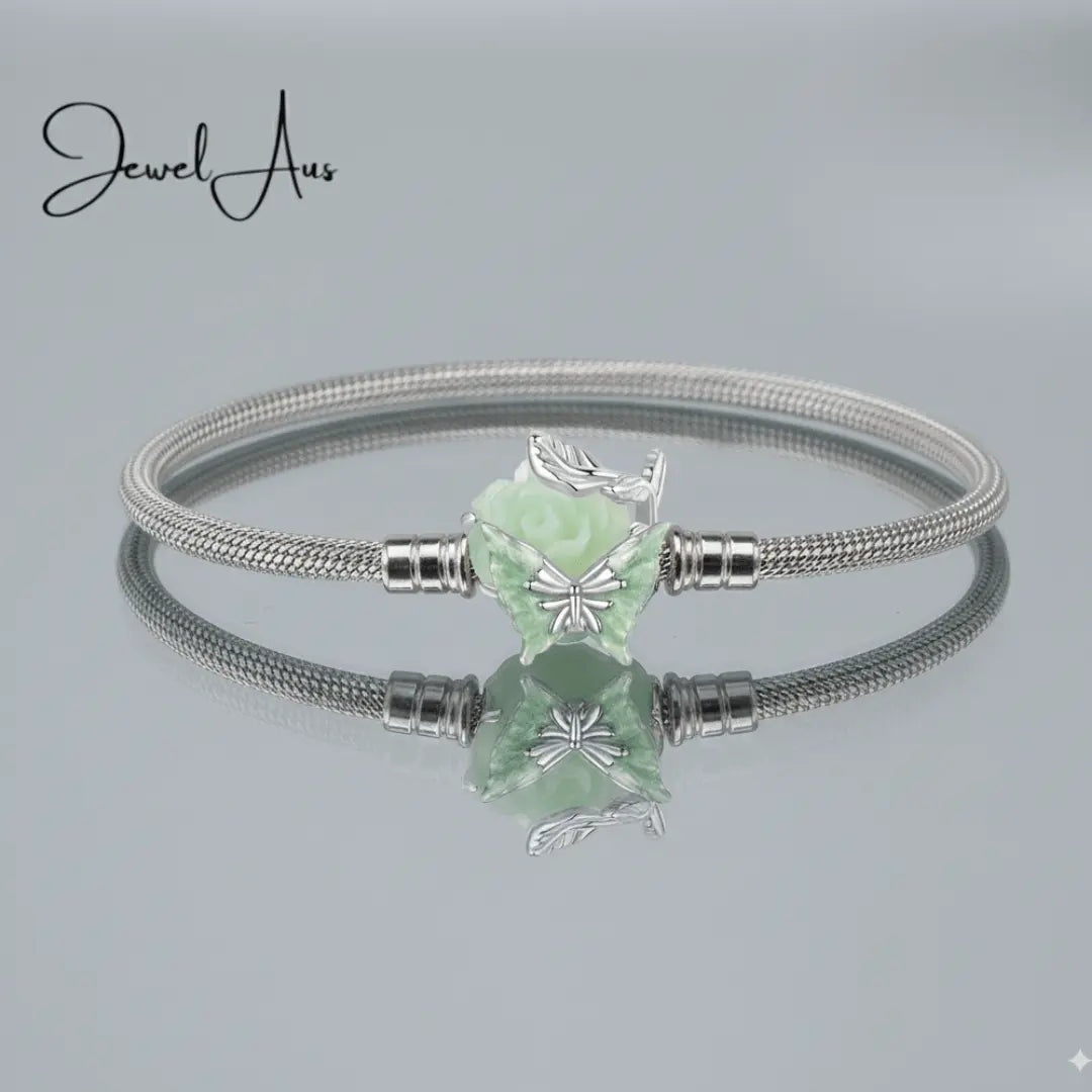 shipped in AUS CHARMS Rose & Butterfly Charm