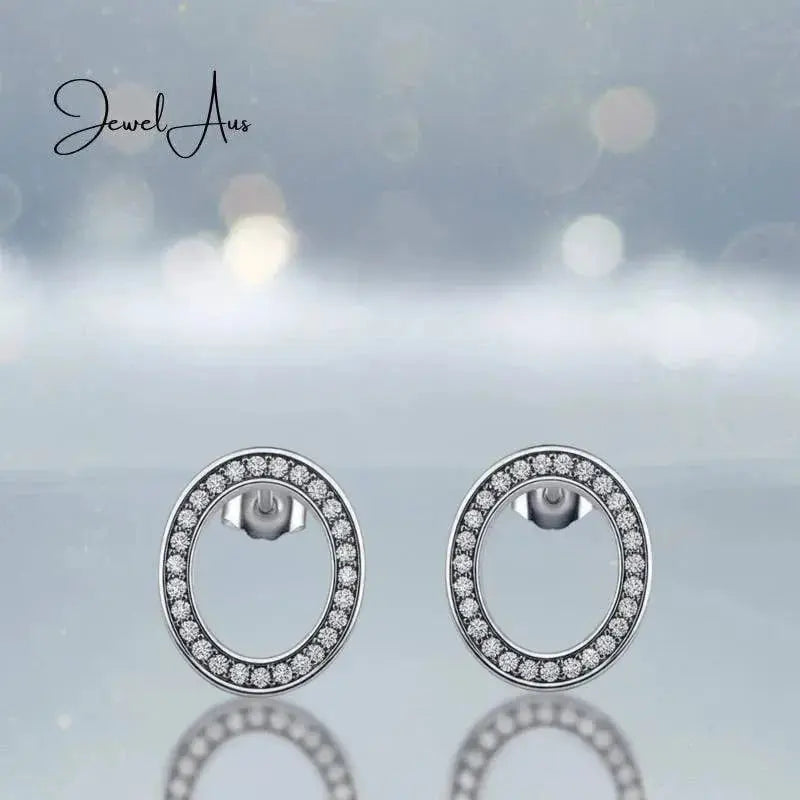 jewelaus Earrings Round Pave Earrings