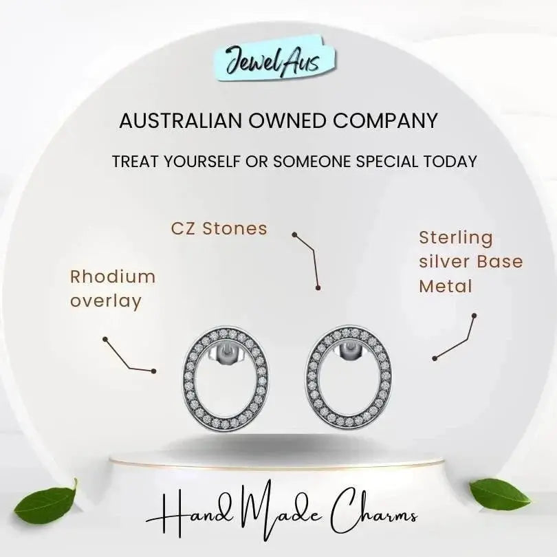 jewelaus Earrings Round Pave Earrings