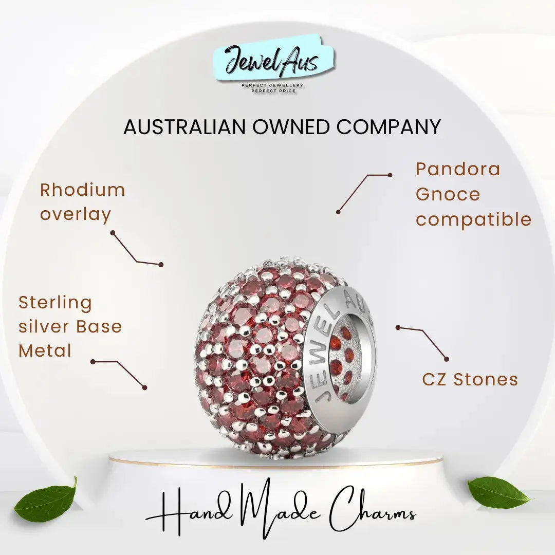 jewelaus CHARMS Ruby Red Pave Charm
