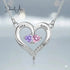 S925 Silve Birthstone Heart Shape Necklace cmoffer