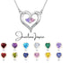 S925 Silve Birthstone Heart Shape Necklace cmoffer