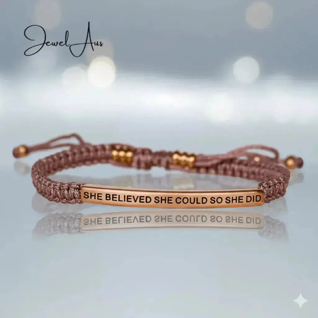 SHE BELIEVED SHE COULD SO SHE DID Cored Bracelet jewelaus