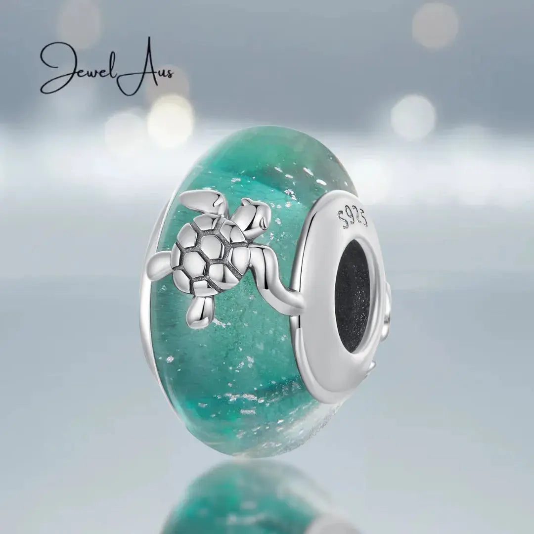 Sea Turtle Glass Bead Charm jewelaus