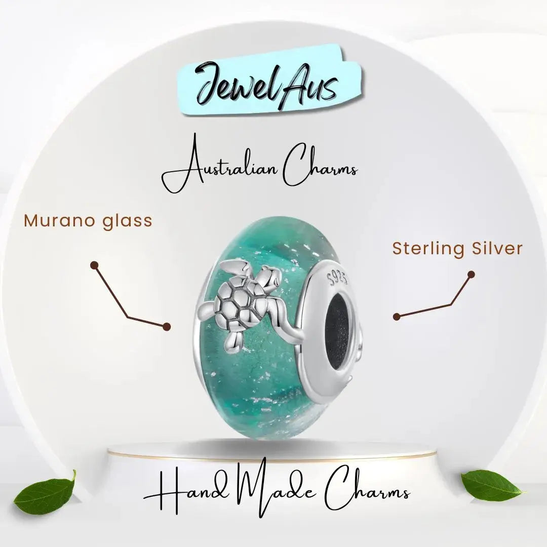 Sea Turtle Glass Bead Charm jewelaus